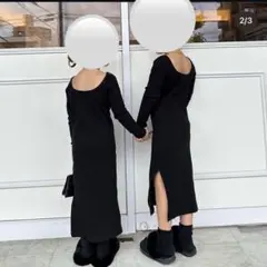 anon babyリブロングワンピース ブラック