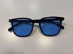ブルー偏光レンズ スクエアサングラス