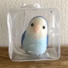 羊毛フェルト　コザクラインコ　ケースホルダー入り