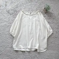 【ショコラフィネローブ】5分袖カットソー プルオーバー シンプル トップス F