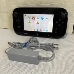 Wii U ゲームパッド ブラック アダプタ付き 動作OK Nintendo