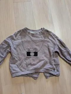 カメラ刺繍 茶色 95　トレーナー　男の子　バースデイ　テータテート