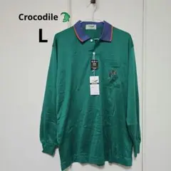 Crocodile グリーン ポロシャツ L