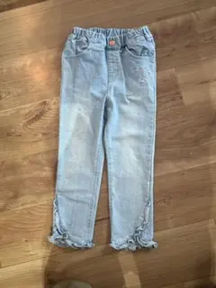 【120㌢】裾フリルデニムパンツ