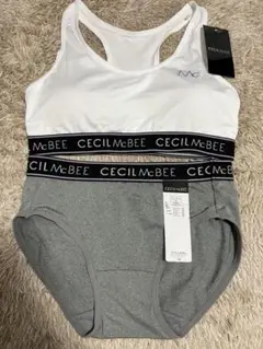 新品　セシルマクビー　下着セット　M 上下　スポーツブラ　ハーフトップ