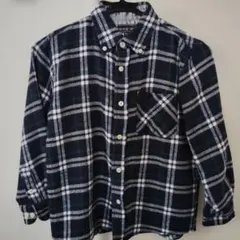 長袖チェックシャツ ネイビー・グリーン・ホワイト