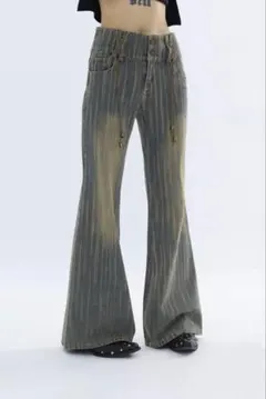 4re1gn TARNISHED STRIPE FLARES