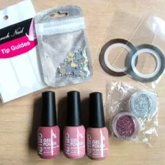 ジェルポリッシュ　ジェルネイル　ピンク 3本セット　付属付き