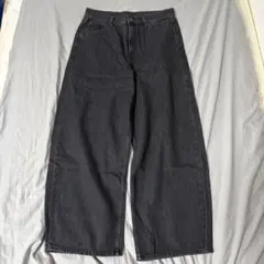 UNIQLO ダークグレー ワイドレッグデニム 29