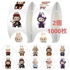 新品ラブブ labubuロールシールステッカー 手帳デコ 封口シール(2ロール)