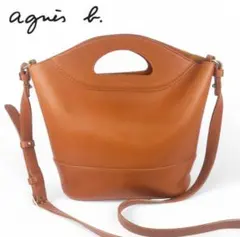 【agnès b./アニエスベー】 極美品 2way レザー ショルダー バッグ