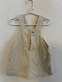 après les cours ベージュストライプオーバーオール 80