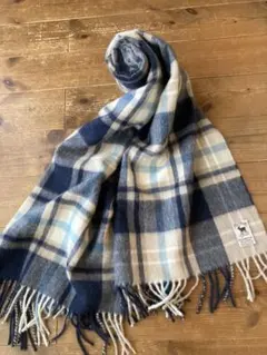 スコットランド製 HILLTOP ラム/アンゴラ 大判 ストール チェック柄