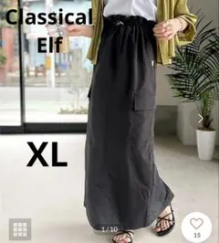 【JaVa ジャバコラボ】ミリタリーカーゴスカート XL ブラック 黒　大きい