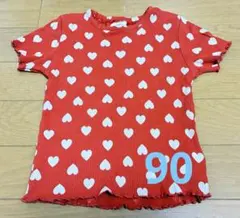 バースデイ　マイリトルワンダー　ハート柄リブTシャツ 90cm ベビー 女の子