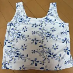 花柄 クロスデザイン キャミソール M