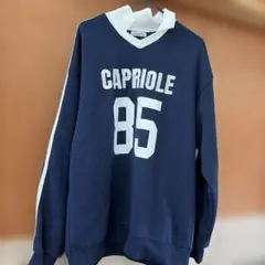 ネイビー CAPRIOLE ロゴ スウェット Lサイズ