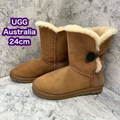 UGG Australia ブラウン ムートンブーツ ベイリーボタン 5803