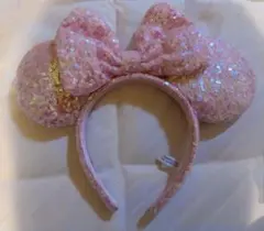 ミニーマウス耳カチューシャ スパンコール付き