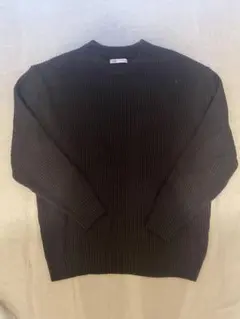 ZARA リブニット クルーネック ブラック Mサイズのサムネイル