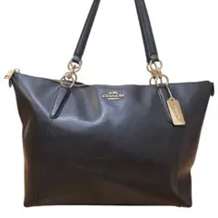 良品✨COACH ブラック PVC トートバッグ 通勤 通学 ビジネス