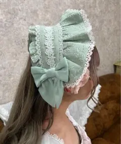 axes femme kawaii メアリーハーフボンネット ミントグリーンのサムネイル