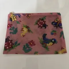 ピンク メッシュポーチ 動物柄　フェイラー
