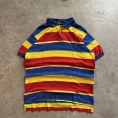 90s USA製 ラルフローレン ポロシャツ マルチカラー L
