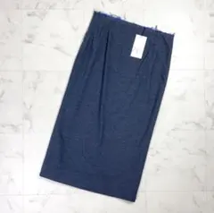 新品 ZARA カットオフピンストライプタイトスカート グレー系 M*OD701