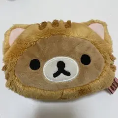 レトロ　リラックマ　のんびりネコテーマ パスケース　ポーチ　リール付き