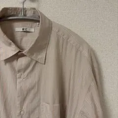 UNIQLOU ブロードオーバーサイズシャツ/ストライプ PINK Mサイズ