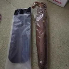 折りたたみ傘 ブラウン 木製ハンドル