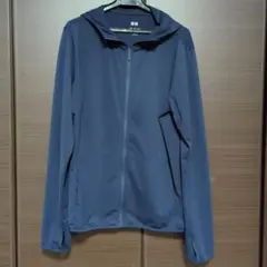ユニクロ　エアリズムネイビー フルジップ フード付き UVカットパーカー