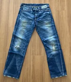 リーバイス 復刻 66501 ダメージ加工 ローライズカスタム ビッグE 赤耳