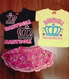 BABYDOLL Tシャツ・スカート 3点セット