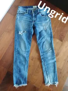 【Ungrid ダメージ加工 クラッシュ スキニーデニム ジーンズ】アングリッド