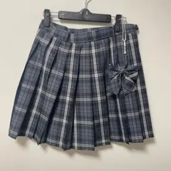 なんちゃって 制服 プリーツ スカート 青