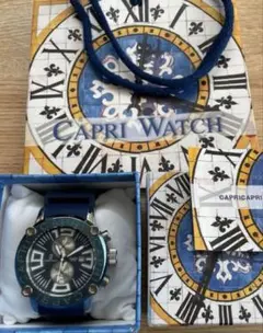 CAPRI WATCH カプリウォッチ クロノグラフ デイト 腕時計 ラバーベル 