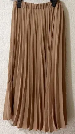 LOWRYS FARM シフォンプリーツロングスカート(ベージュ)