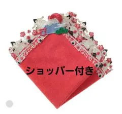 新品未使用品 近沢レース タオルハンカチ どすこい日本 レッド 和レース