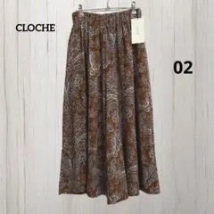 8f73 クロシェ CLOCHE ペイズリー ワイドパンツ スカパン