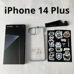 CASEKOO iPhone 14 Plus 用 ケース クリア 耐衝撃 ブルー