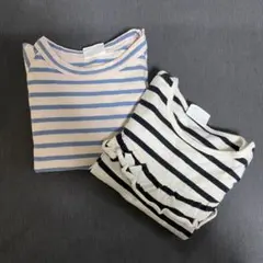 長袖カットソー ストライプ 2枚セット