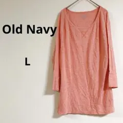 海外古着✨Old Navy【L】オールドネイビー オレンジ 七分丈 Tシャツ