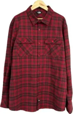 THE NORTH FACE ノースフェイス　チェックシャツ　長袖　L 赤