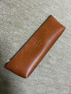 レザー調　ペンケース　ブラウン　筆箱