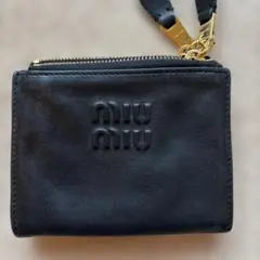 miu miu ナッパレザー二つ折り財布 ブラックのサムネイル