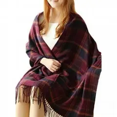 チェック 柄 ロング マフラー