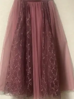 アクシーズファム　ロングスカート　フレア　未使用　刺繍入り　レース　クリスマス