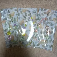 3 ハンドメイド ビーズチャーム 3個セット